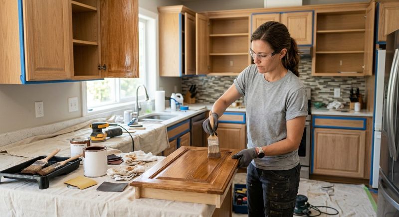 Wood Cabinet Staining in Dayton, OH